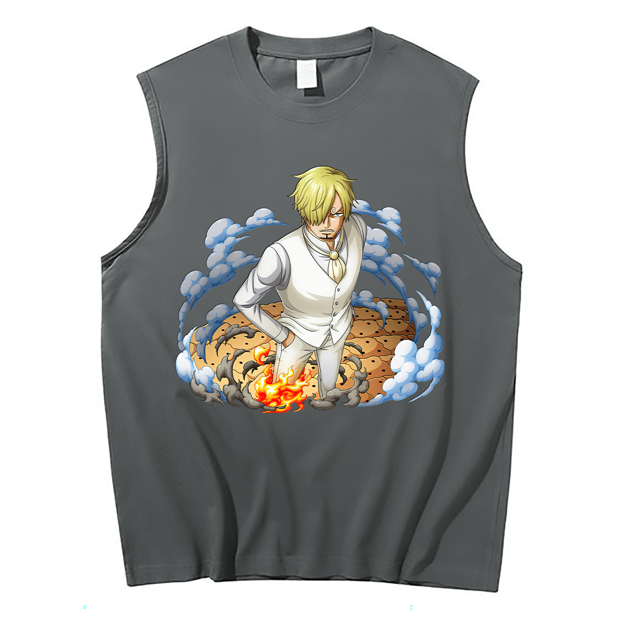 （画像用） ワンピース サンジ ONE PIECE Sanji コットン100％タンクトップ（フロントプリント）